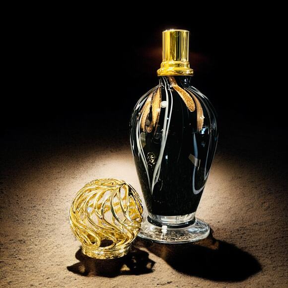 Art Glass Oil Diffuser-La Tee Da-Black Marble Urn-Fragrance Effusion Lamp Bottle - Picture 2 of 7